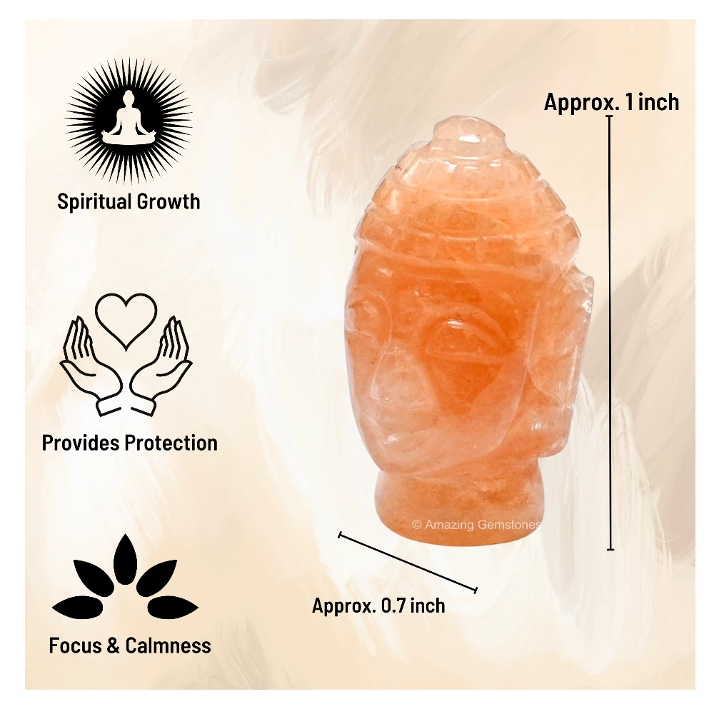Red Aventurine Buddha Head
