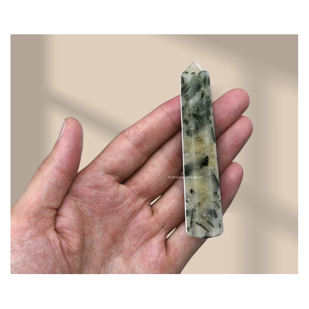 Green Tourmaline in Quartz Tower (3" to 4" inch)