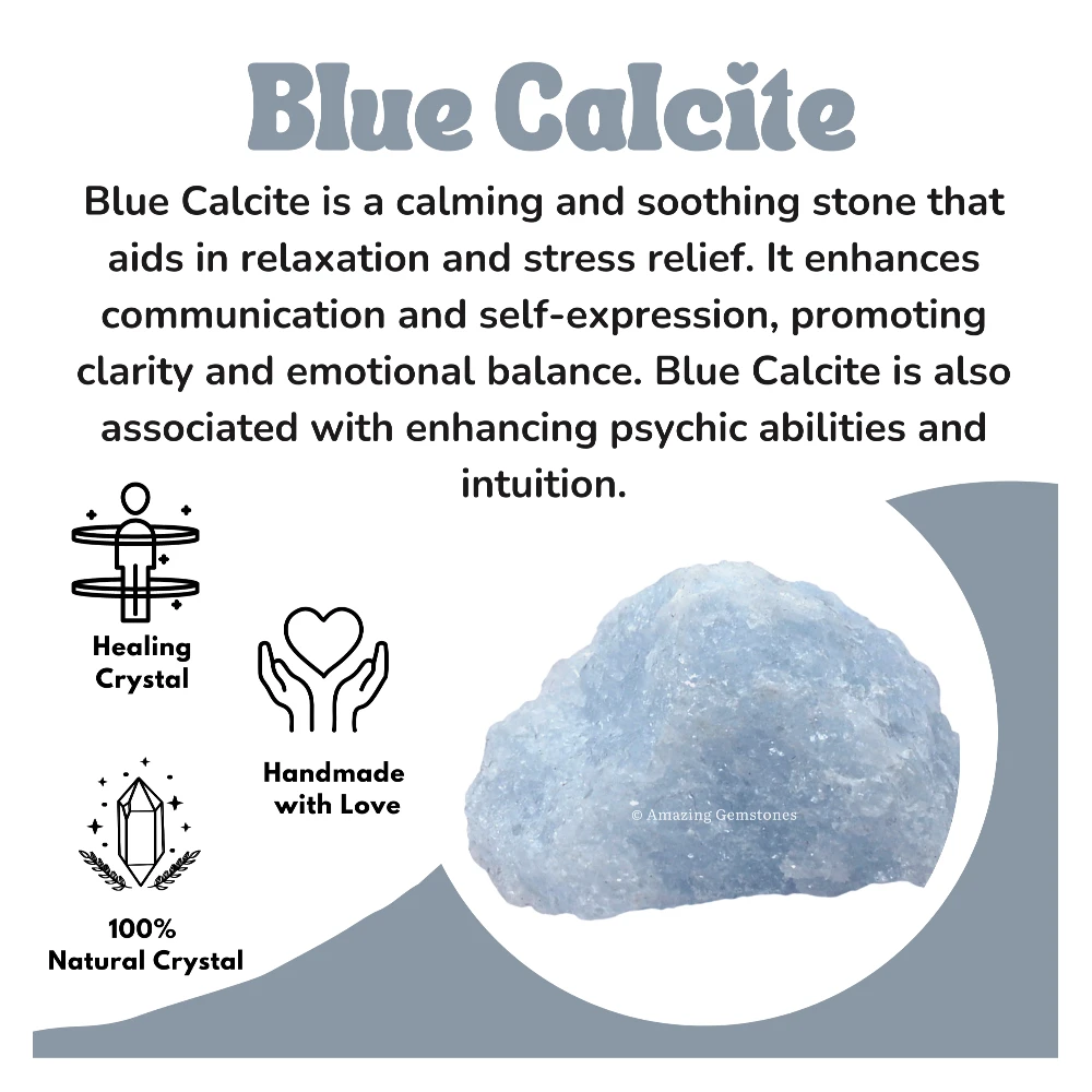Blue Calcite Raw Crystals (5 Pieces)