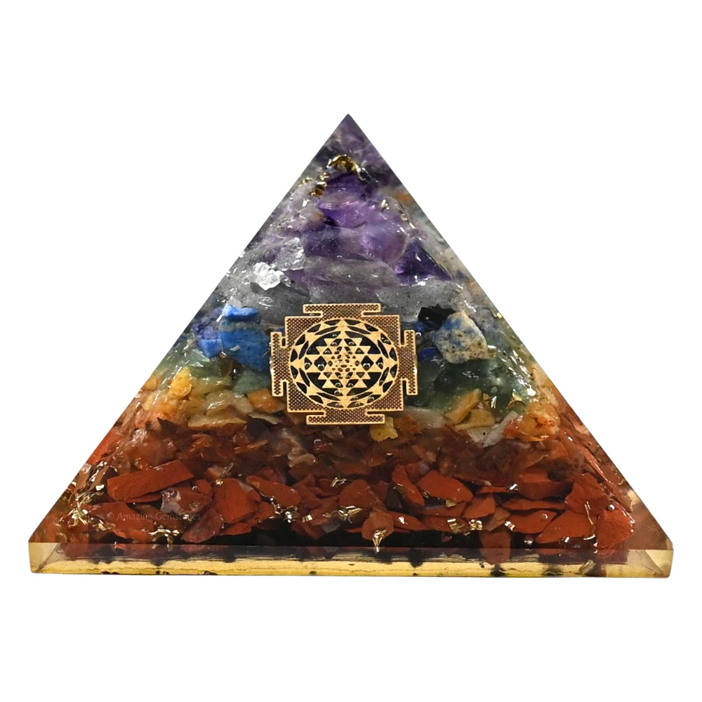 Natural Chakra Orgone Pyramid - Sri Yantra