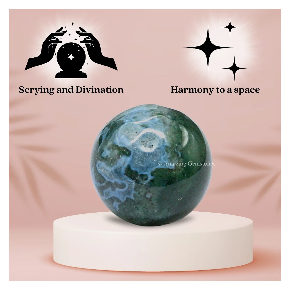 Moss Agate Sphere (1 Inch)
