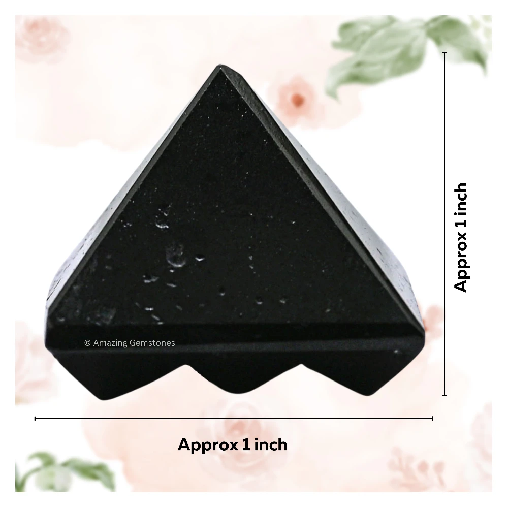 Black Tourmaline Lemurian Pyramid - Under 9 Pyramid Plate
