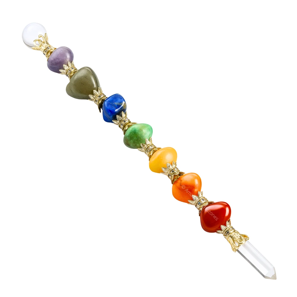 Chakra Tumbled Healing Crystal Wand