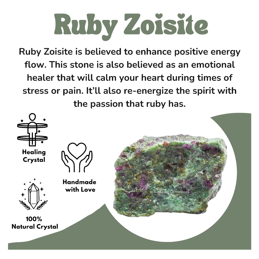 Ruby Zoisite Raw Crystals (2 Pieces)