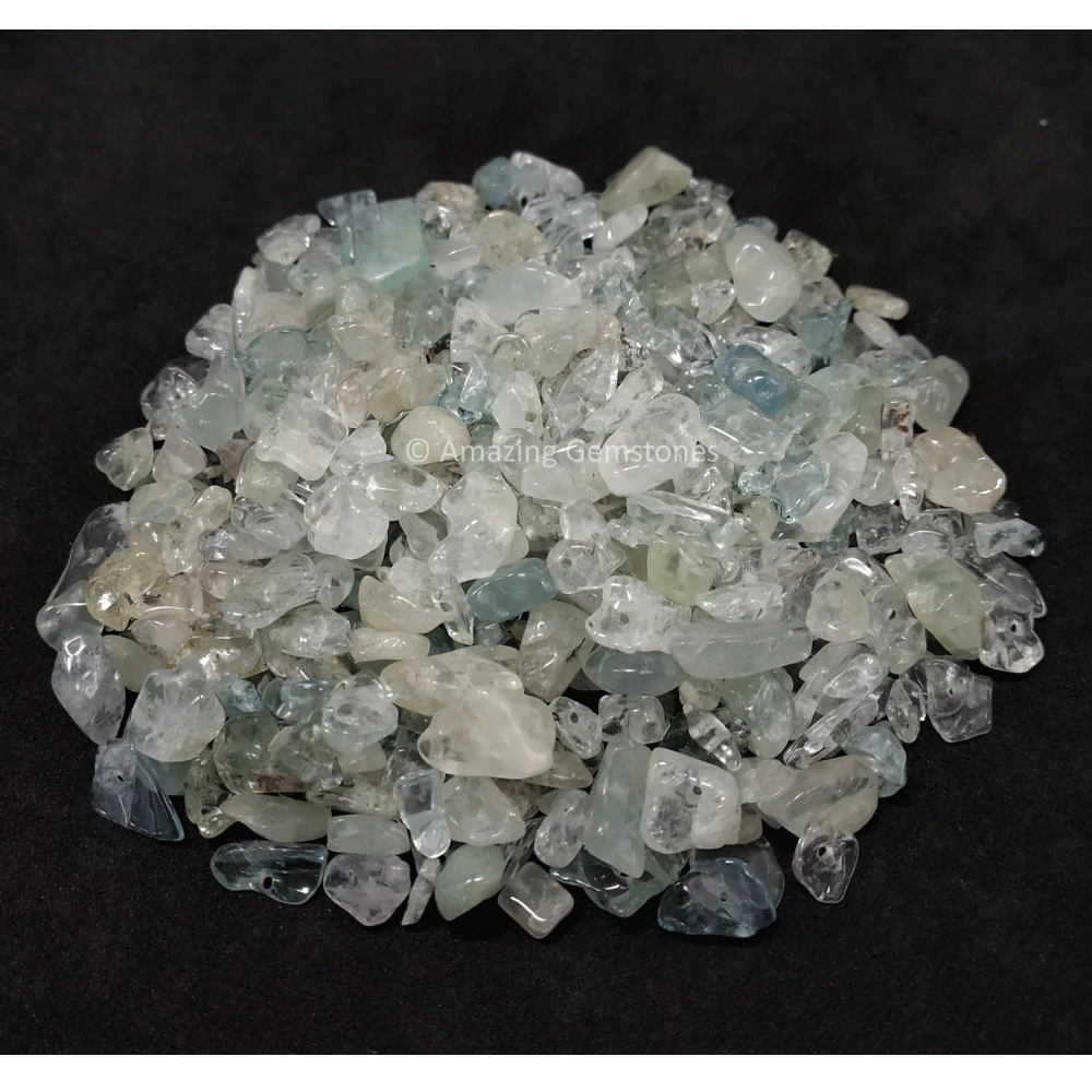 Aquamarine Chips - Pre Drilled