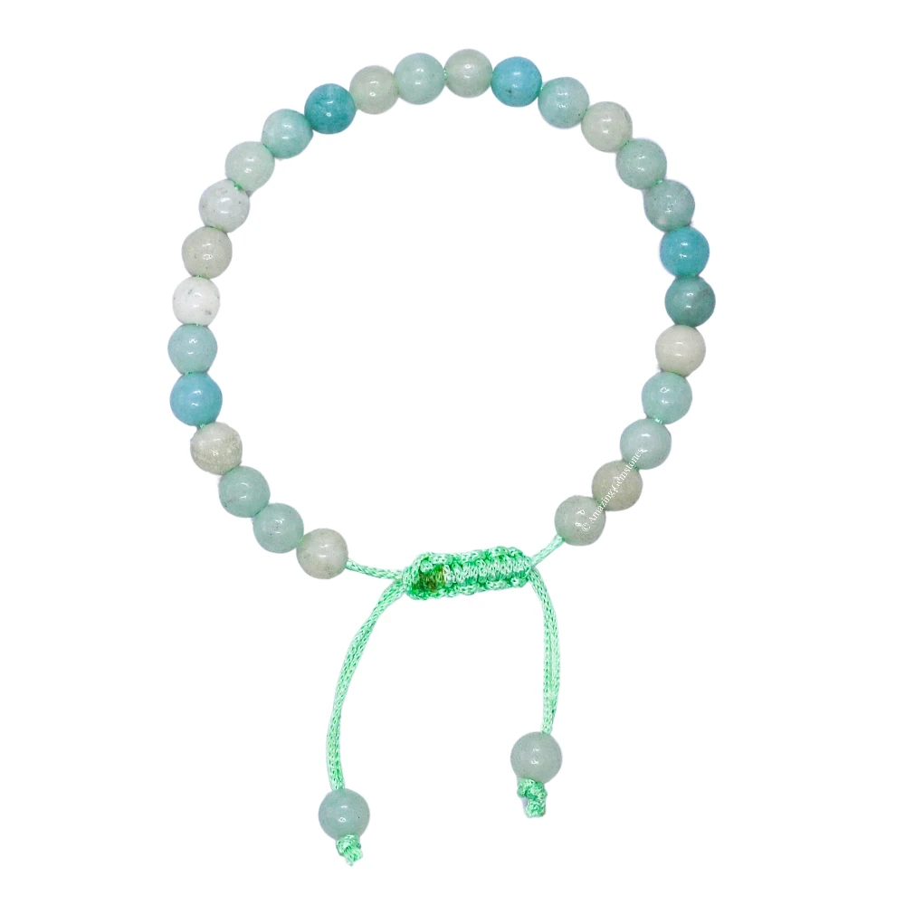 Amazonite Healing Crystal Bracelets - 6mm Beads (Adjustable)