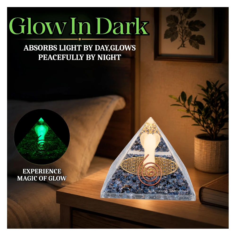 Iolite Orgone Pyramid - Angel Glow in Dark