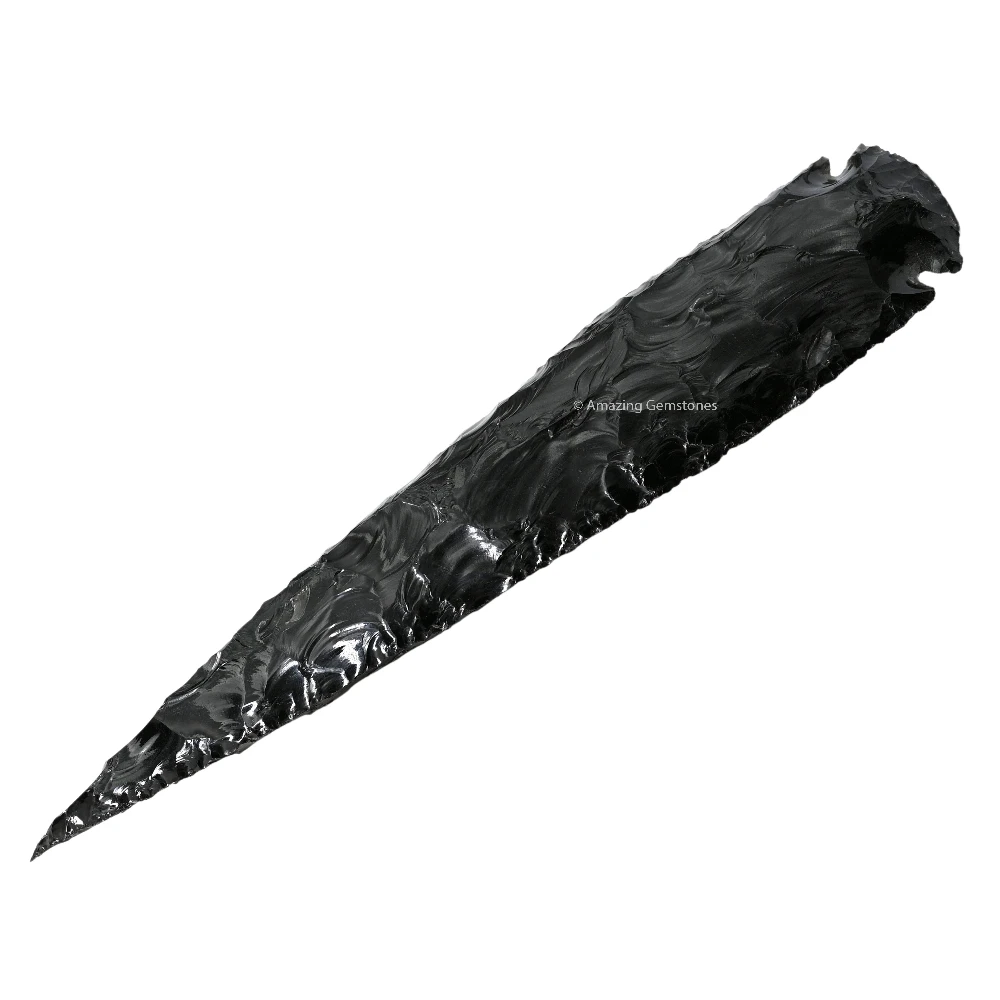 Black Obsidian Crystal Arrowhead - 6" to 7"