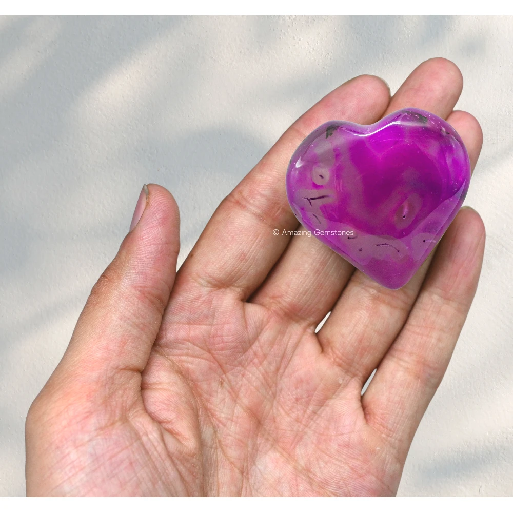 Pink Onyx Agate Heart
