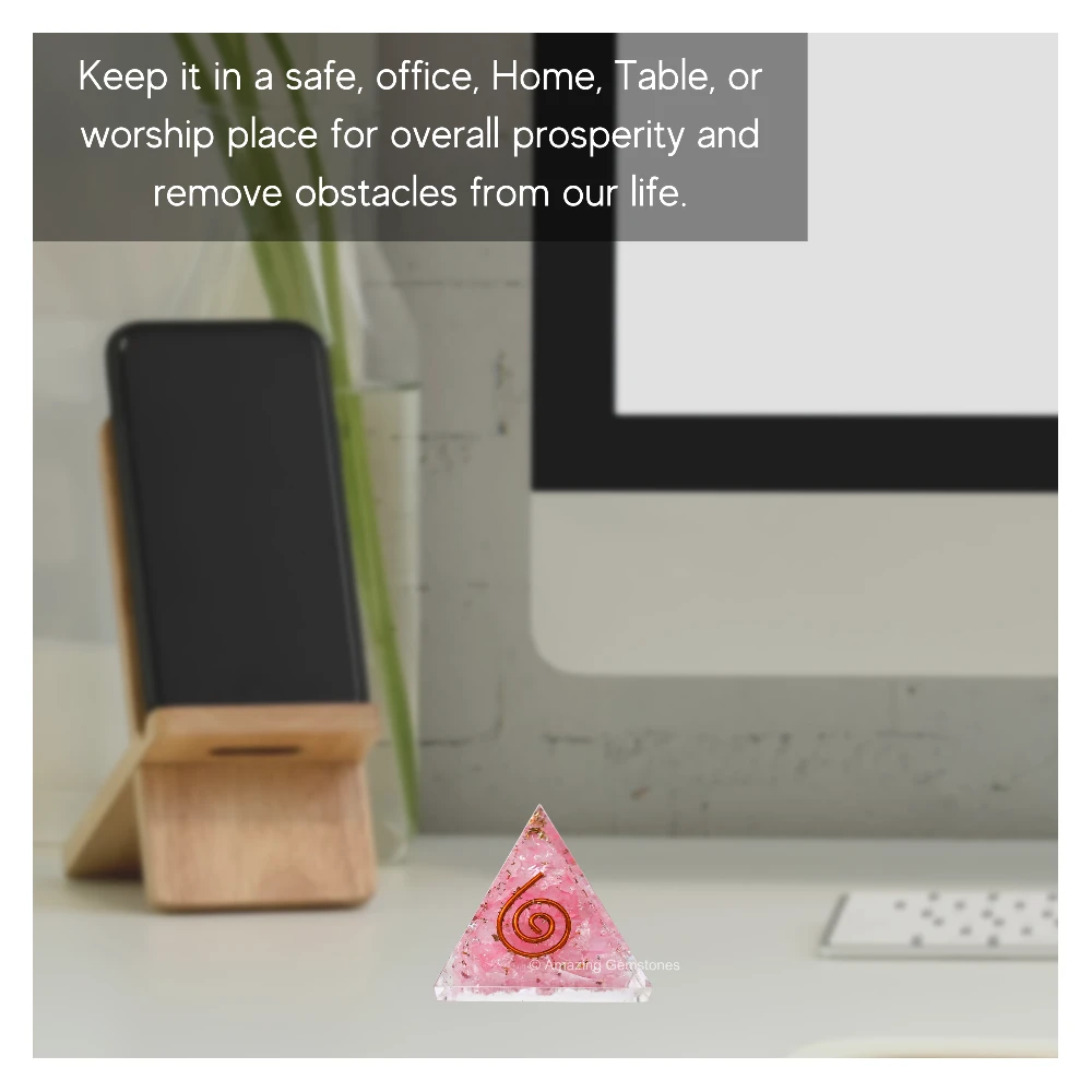 Rose Quartz Orgone Pyramid - Mini