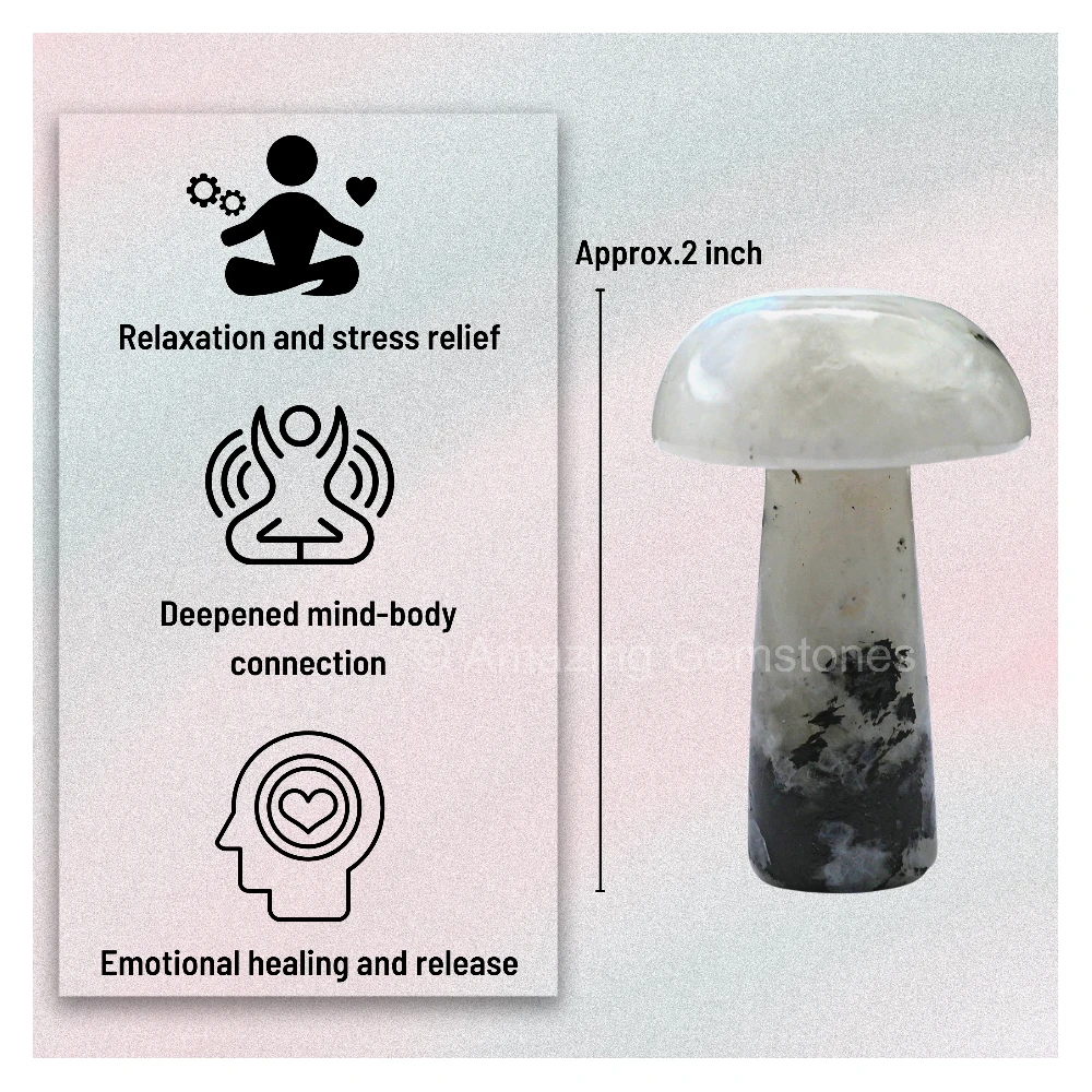 Rainbow Moonstone Crystal Mushroom