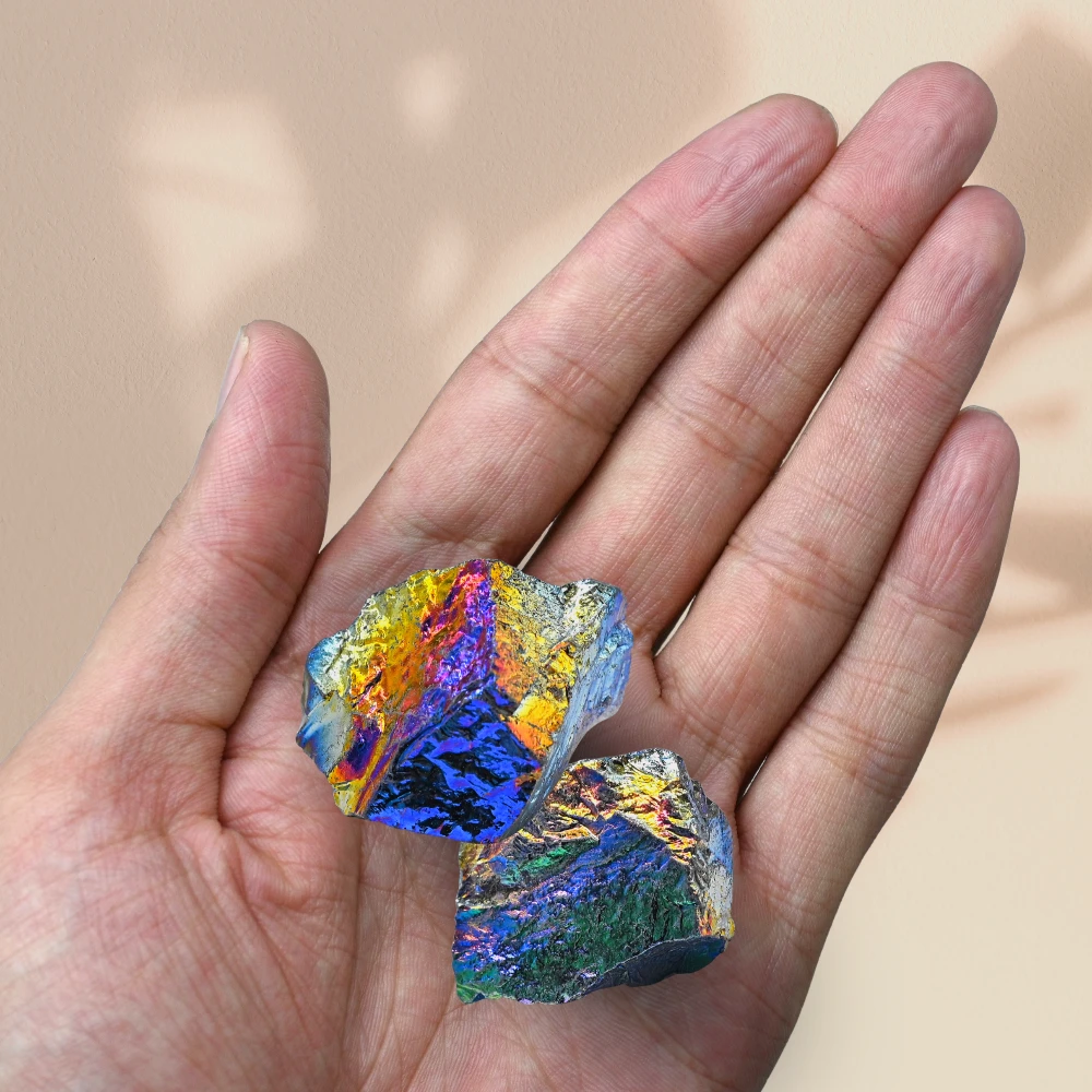 Black Titanium Aura Quartz Raw Crystals (2 Pieces)