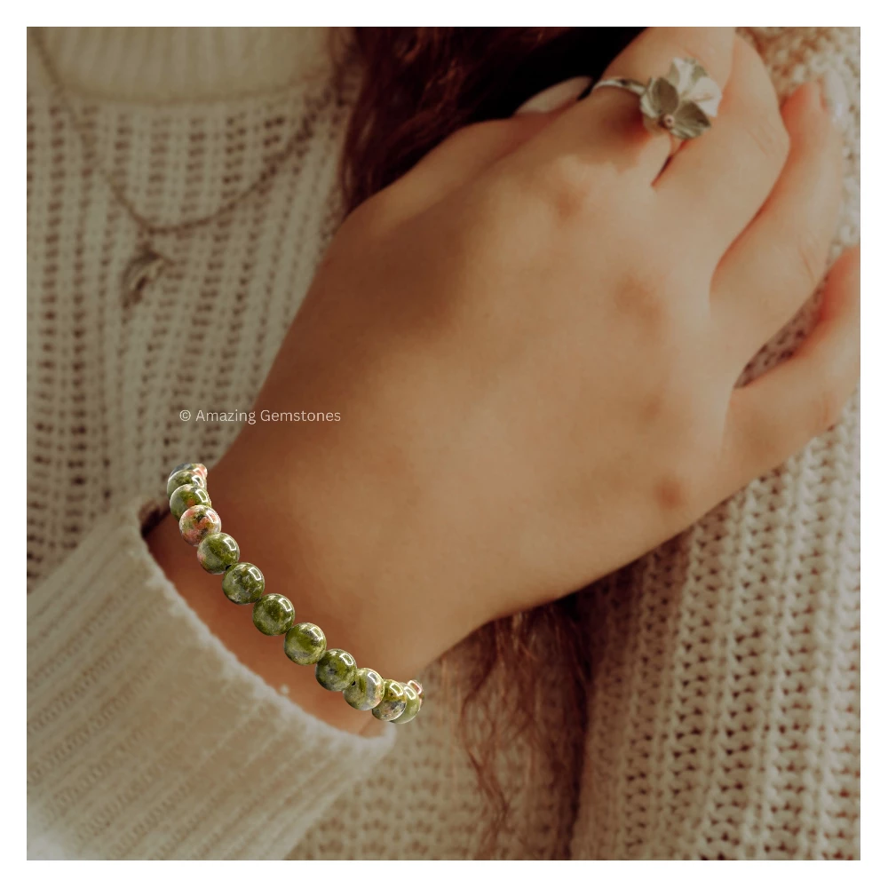 Unakite  Bracelet (Adjustable)