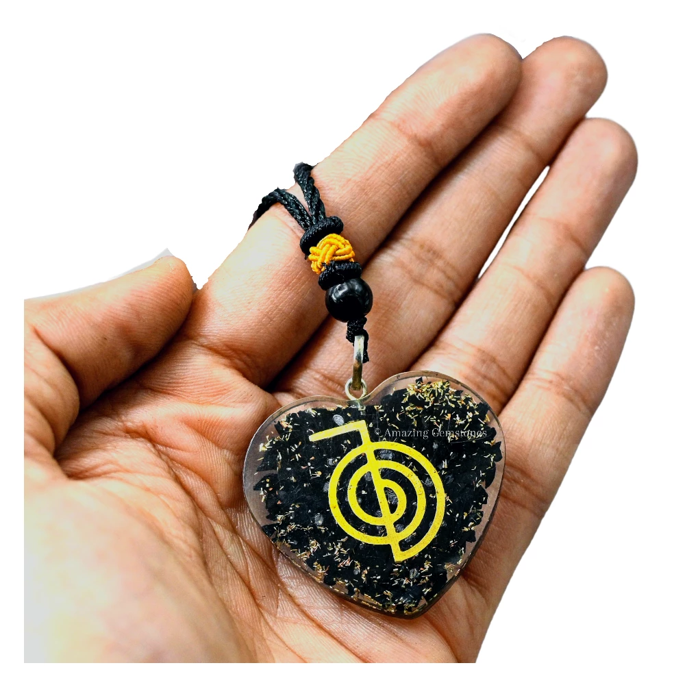 Shungite Necklace - Reiki (Heart)