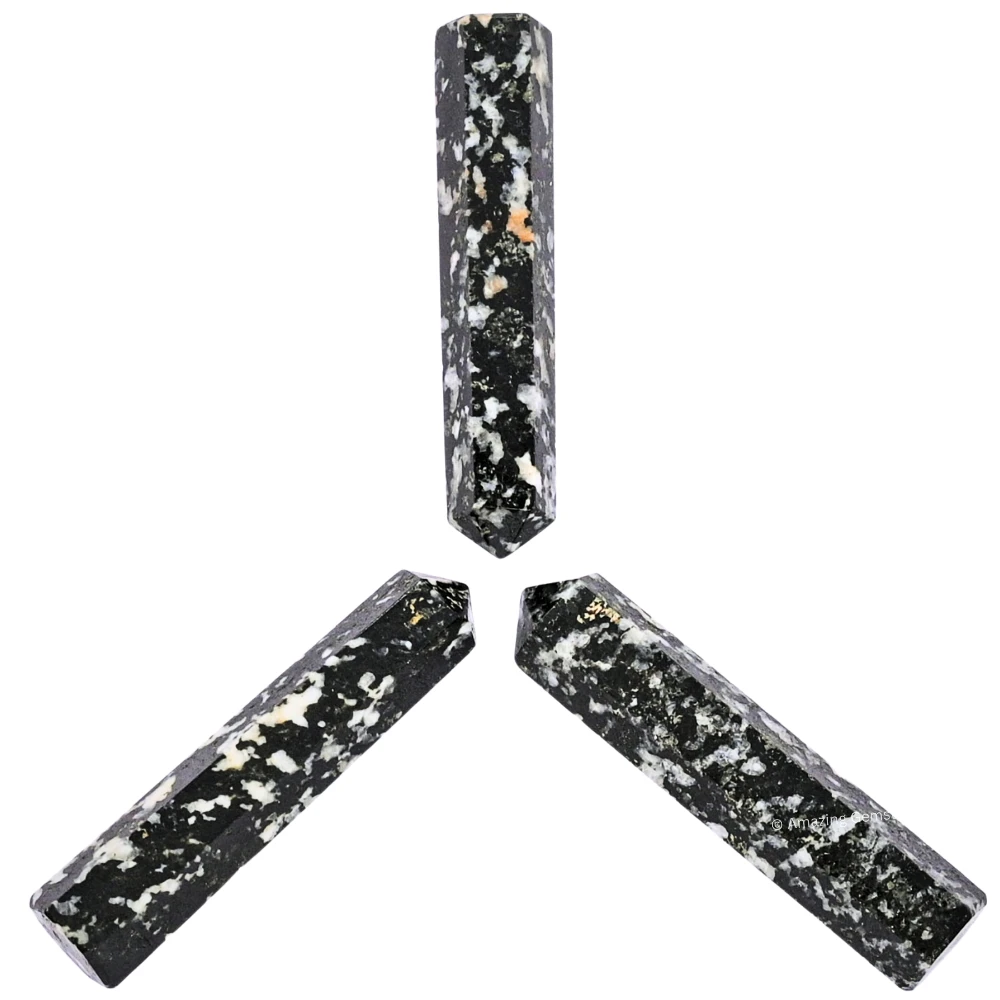 Black and White Tourmaline Pencil Points (Set of 50)