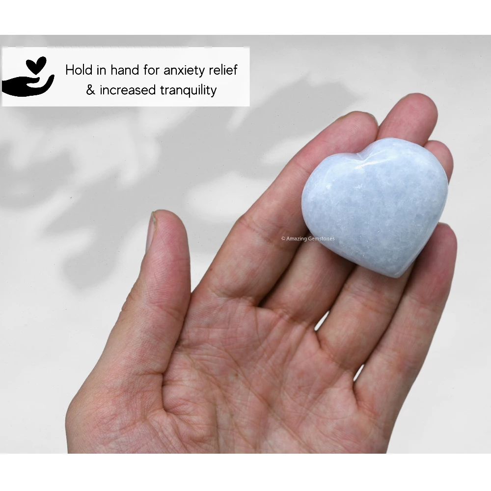 Blue Calcite Celestite Heart
