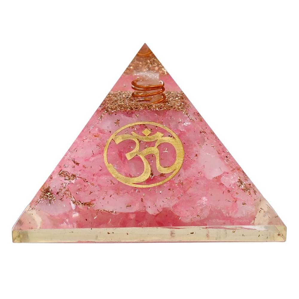 Rose Quartz Orgone Pyramid - OM