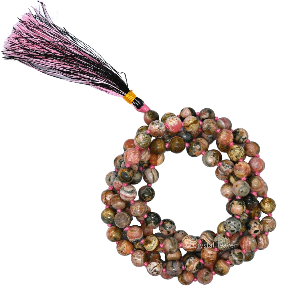 Rhodochrosite Mala (Hand Knotted)