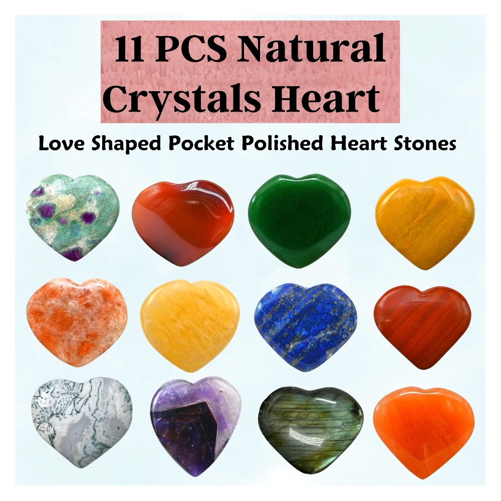 Pack of 11 Crystal Hearts