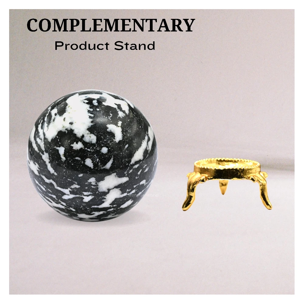 Black and White Tourmaline Sphere (1.5 Inch)