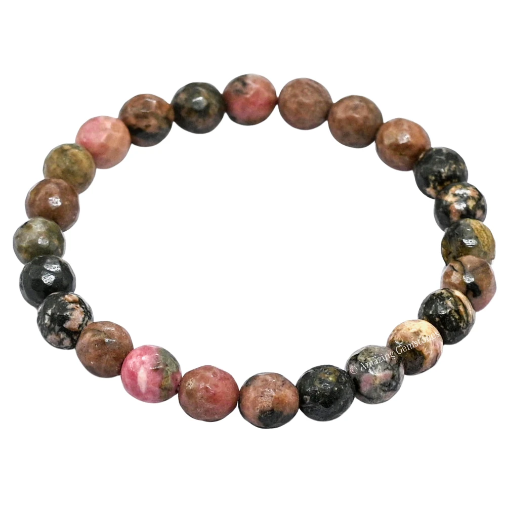 Rhodonite Bracelet (Faceted-Stretchable)