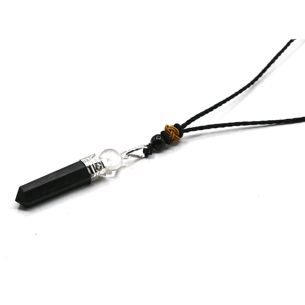 Shungite Necklace - Cap Pencil with Quartz