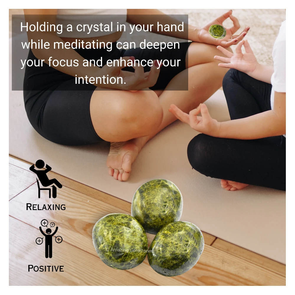 Green Tourmaline In Matrix Palm Stone