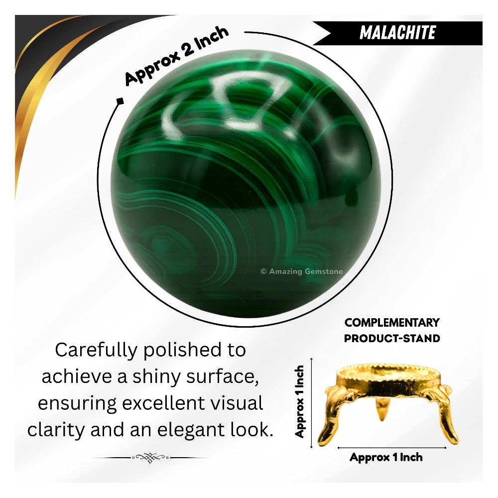 Malachite Sphere (2 Inch)