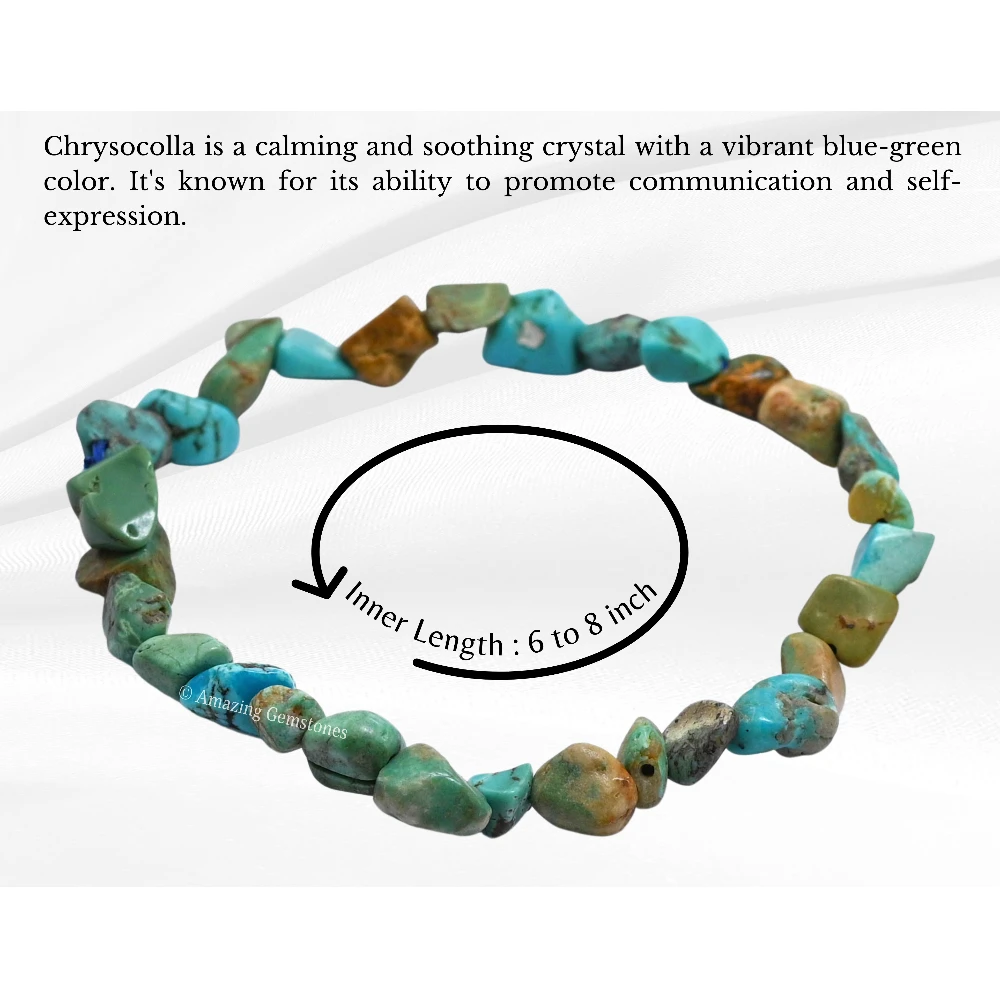 Chrysocolla Tumbled Stone Bracelet (Stretchable)
