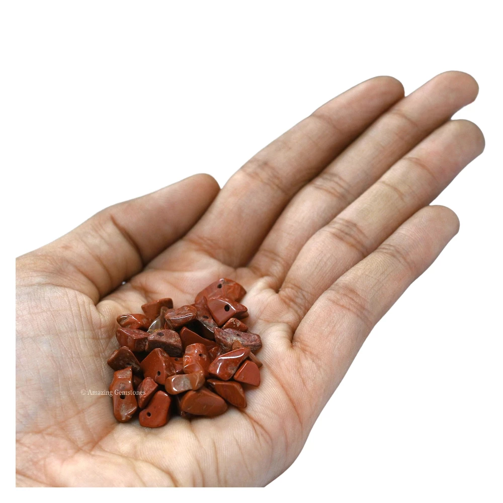 Red Jasper Chips - Pre Drilled