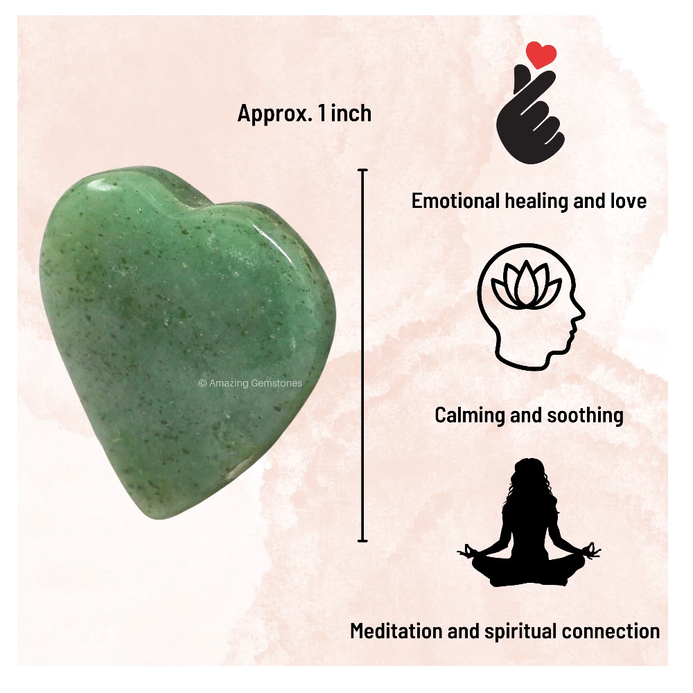 Light Green Aventurine Heart (Pack of 2)