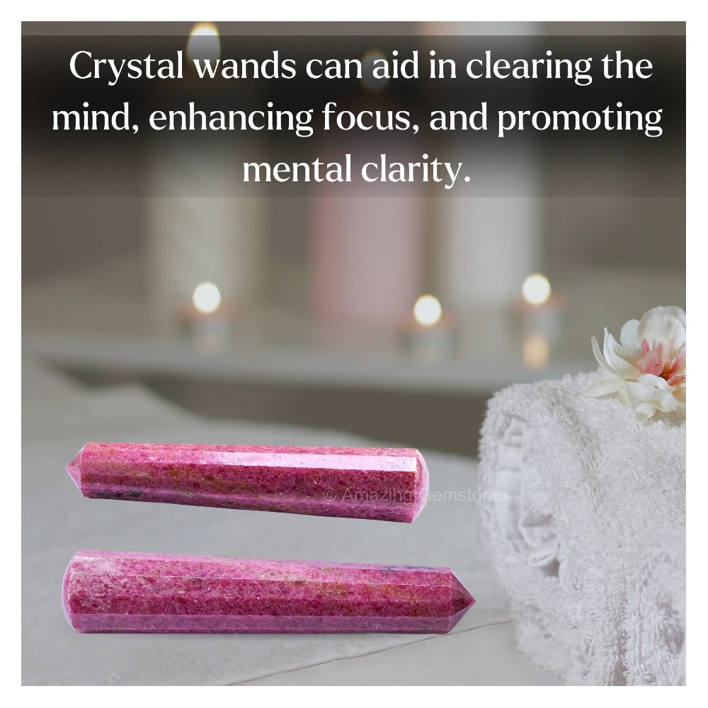 Rhodonite Wand (Faceted)