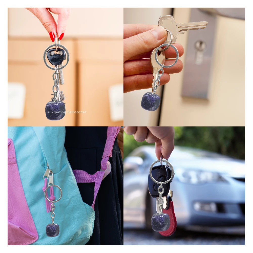 Lepidolite Keychain Keys Holder (Tumble)