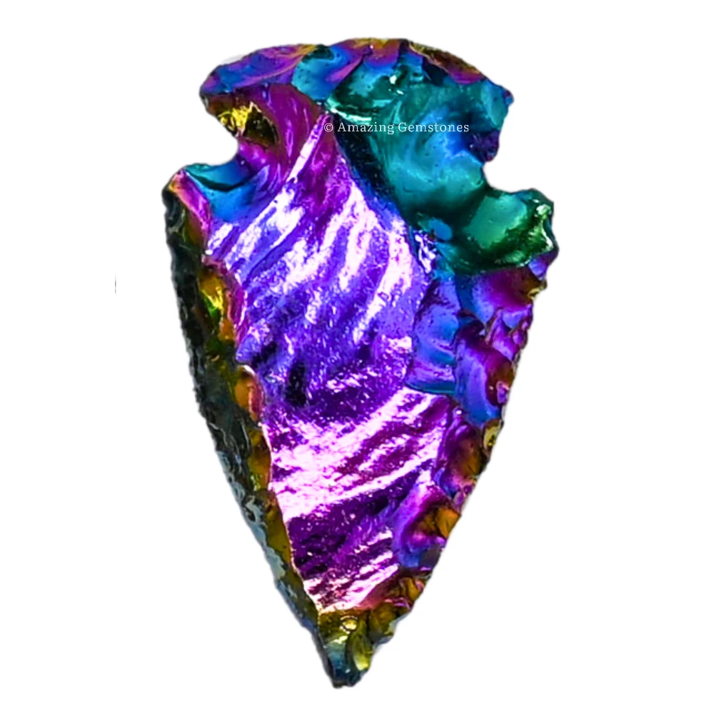 Titanium Aura Quartz Crystal Arrowhead - 1" to 1.5" (3 Pieces)