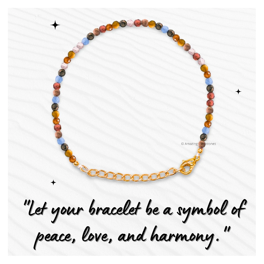 Mix Disco Crystal Bracelet - 2mm Faceted Bead (Gold)