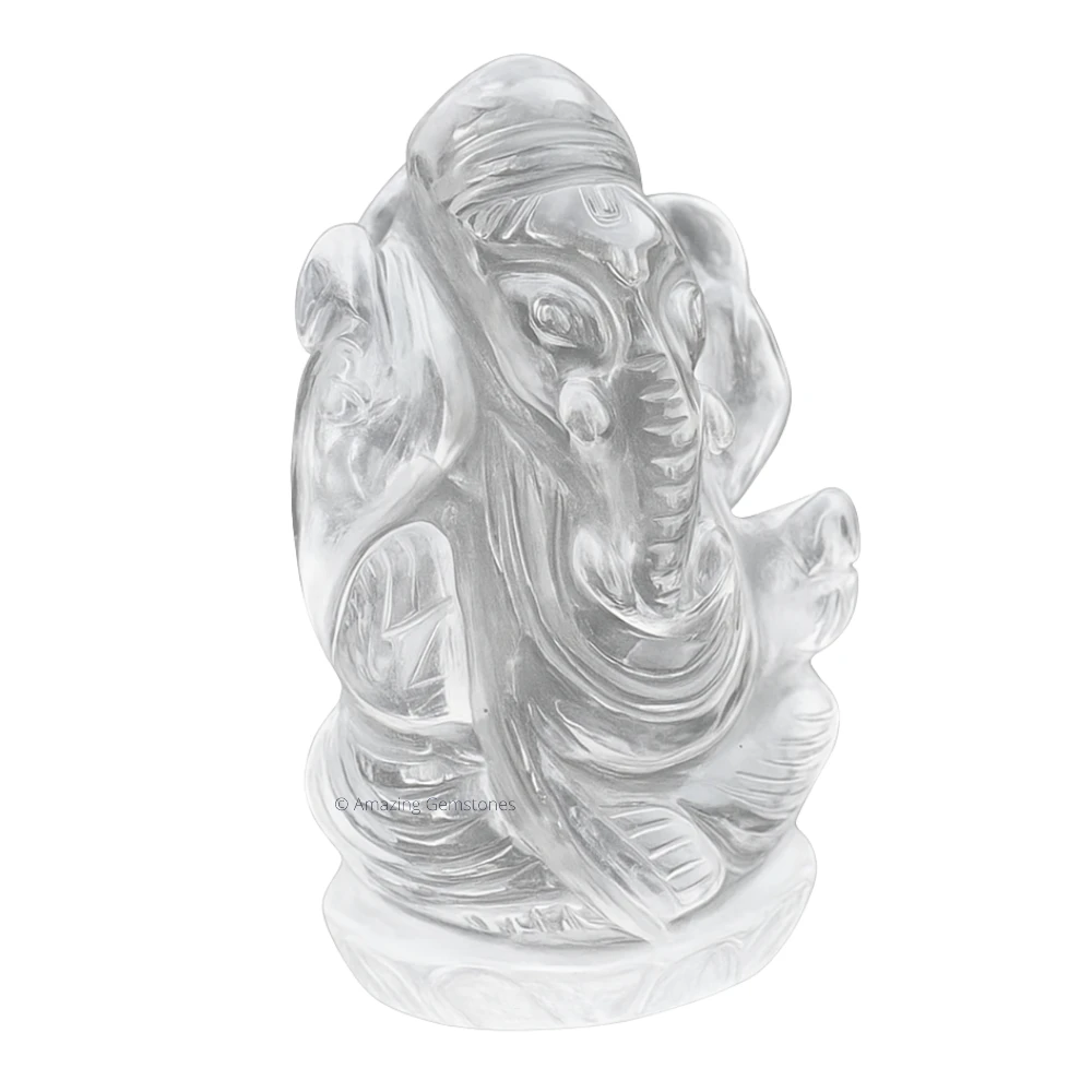 Clear Quartz Ganesha Crystal Idol