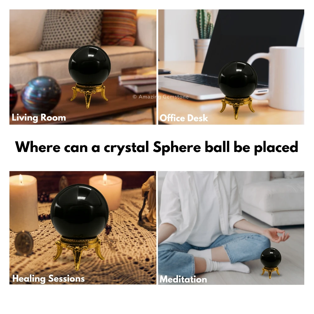 Black Agate Sphere (2 Inch)