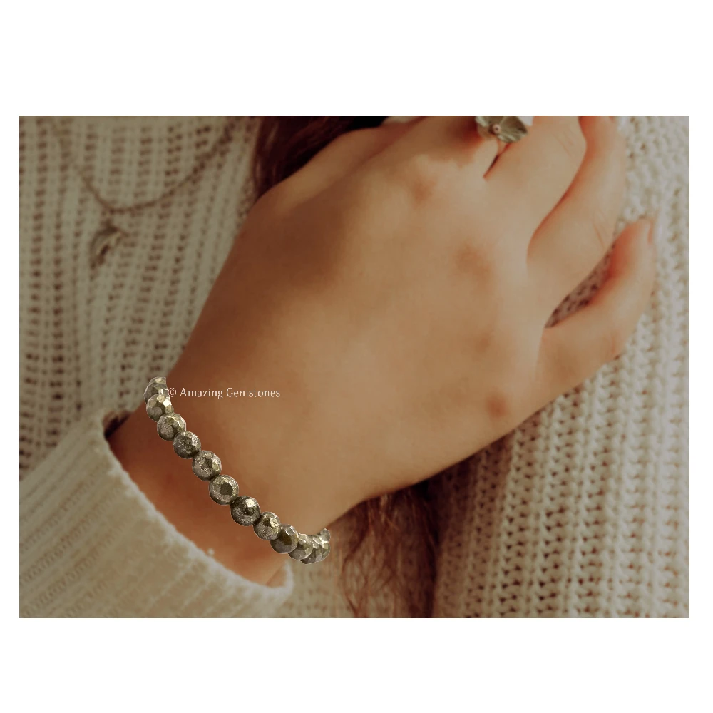 Pyrite Bracelet (Faceted-Stretchable)