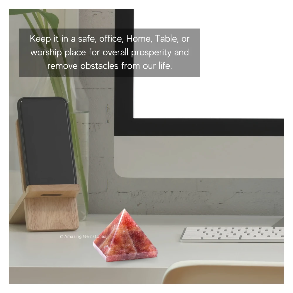 Strawberry Quartz Pyramid (1.5 Inch)