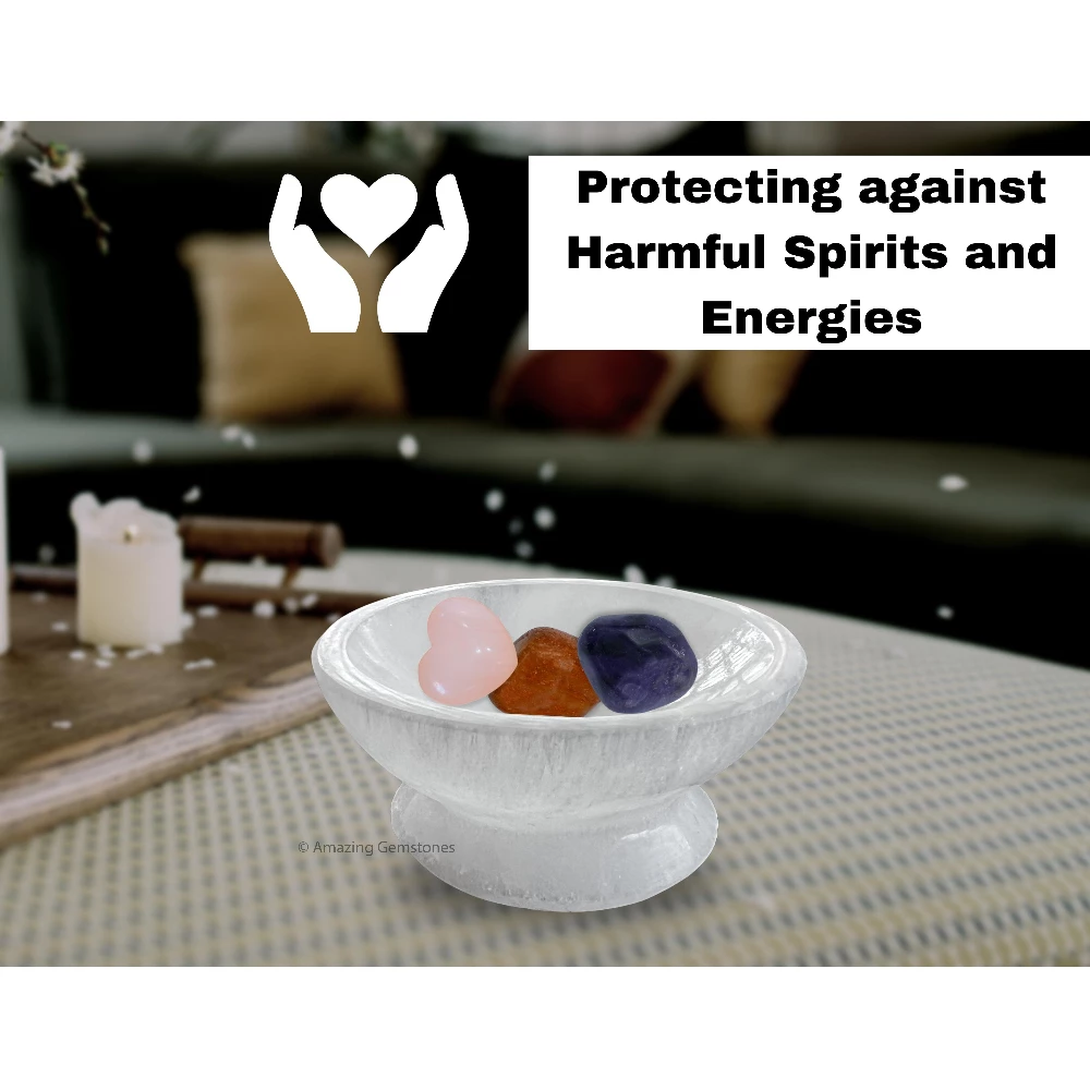 Selenite Charging Bowl for Crystals - Round