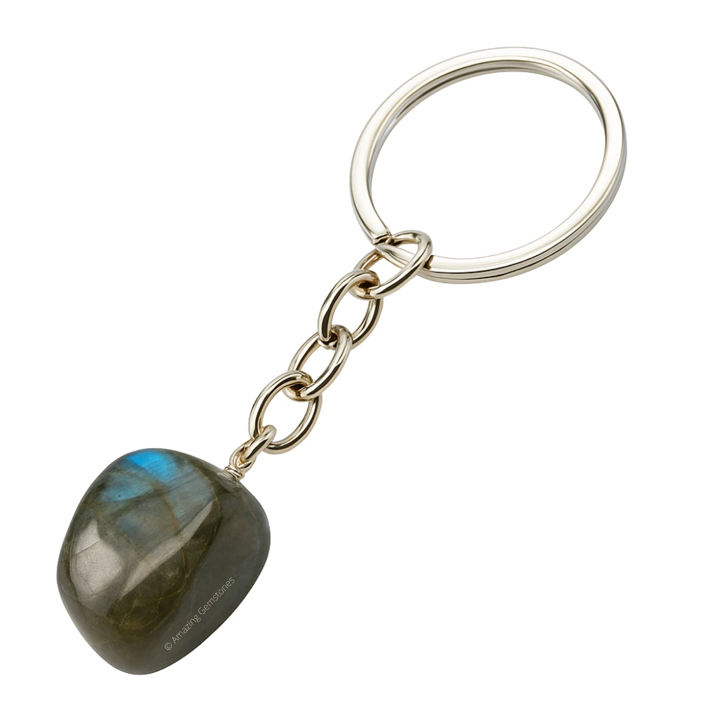 Labradorite Keychain Keys Holder (Tumble)