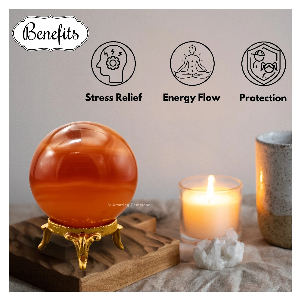 Carnelian Onyx Sphere (1.5 Inch)