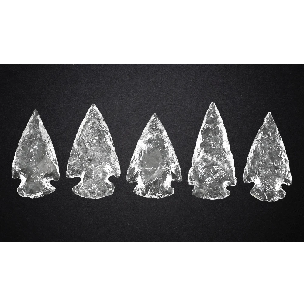 Clear Quartz Crystal Arrowhead - 1" to 1.5" (5 Pieces)