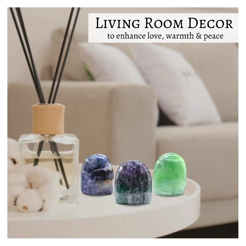 Multi Fluorite Standing Palm Stone (Large)