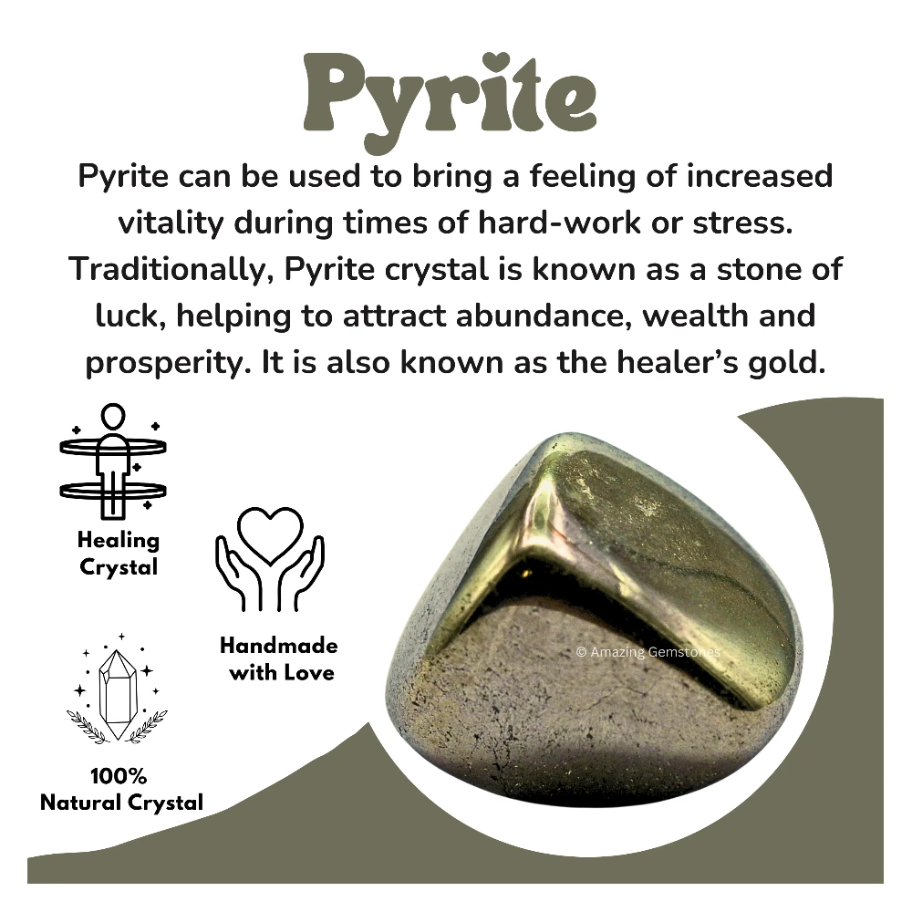 Tumbled Pyrite Crystals Stones (1 oz)