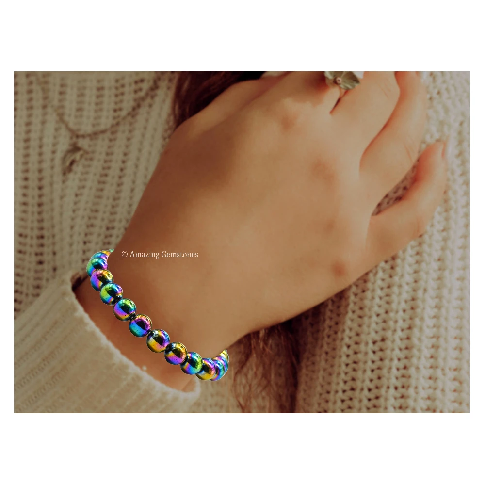 Rainbow Hematite Bracelet (Strechable)