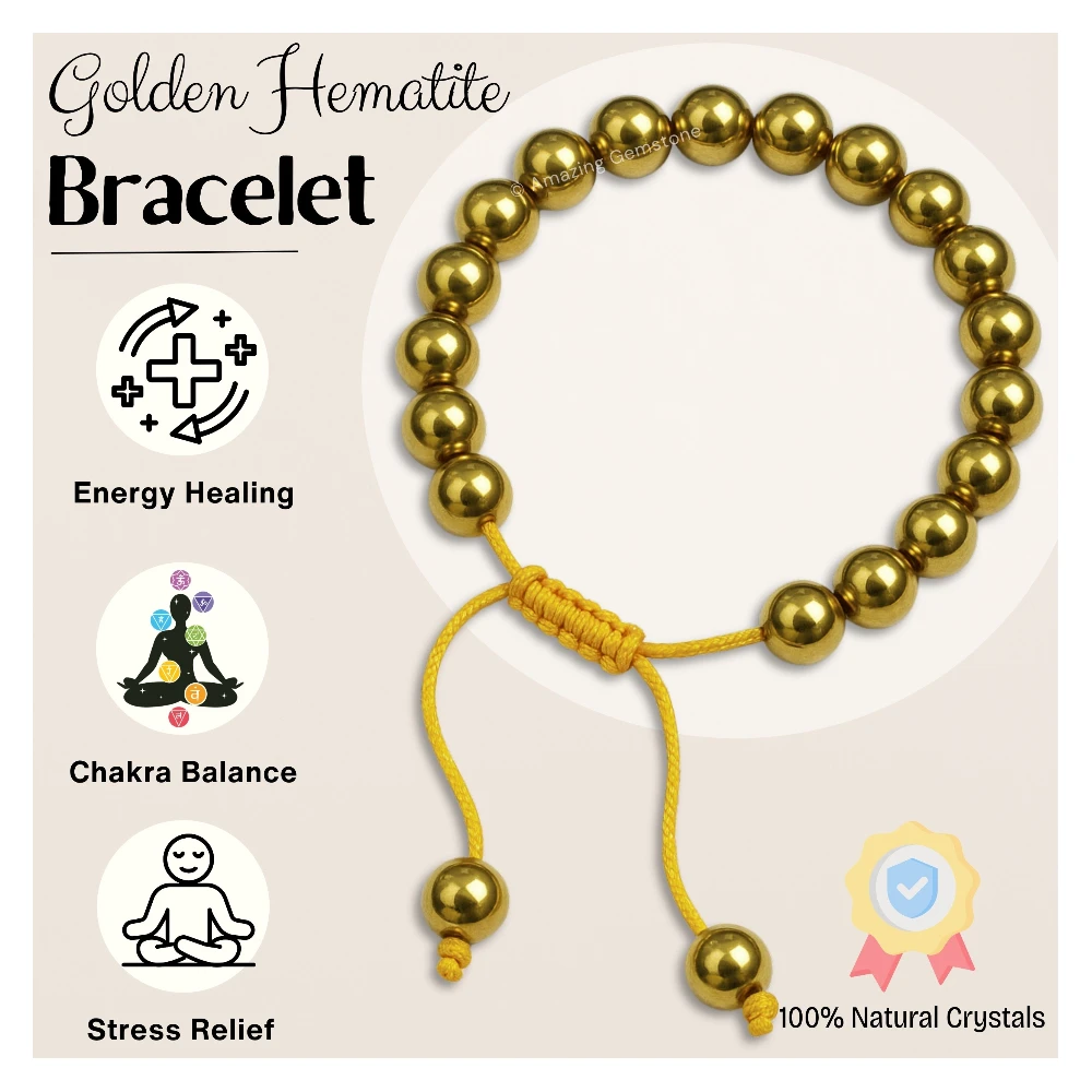 Golden Hematite Bracelet (Adjustable)