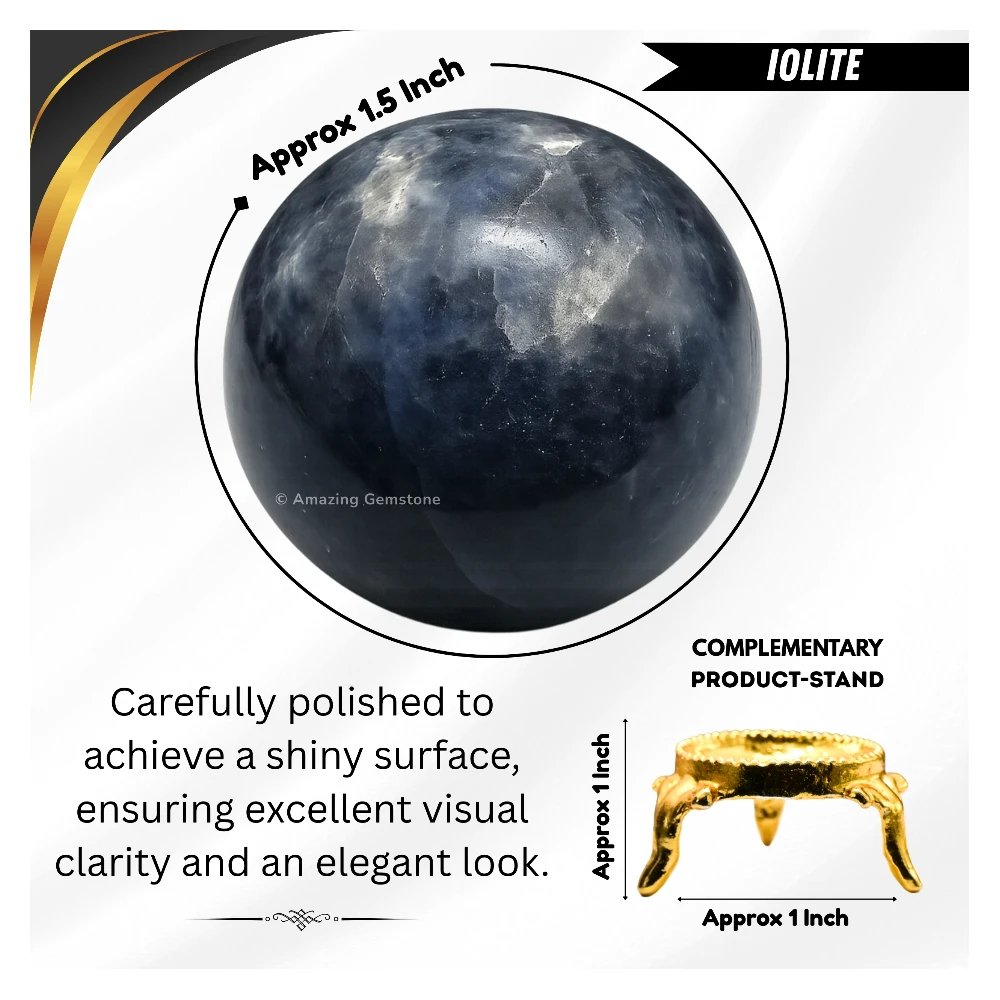 Iolite Sphere (1.5 Inch)