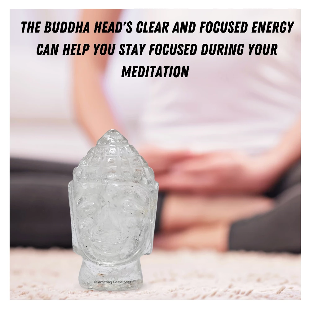Clear Quartz Buddha Head