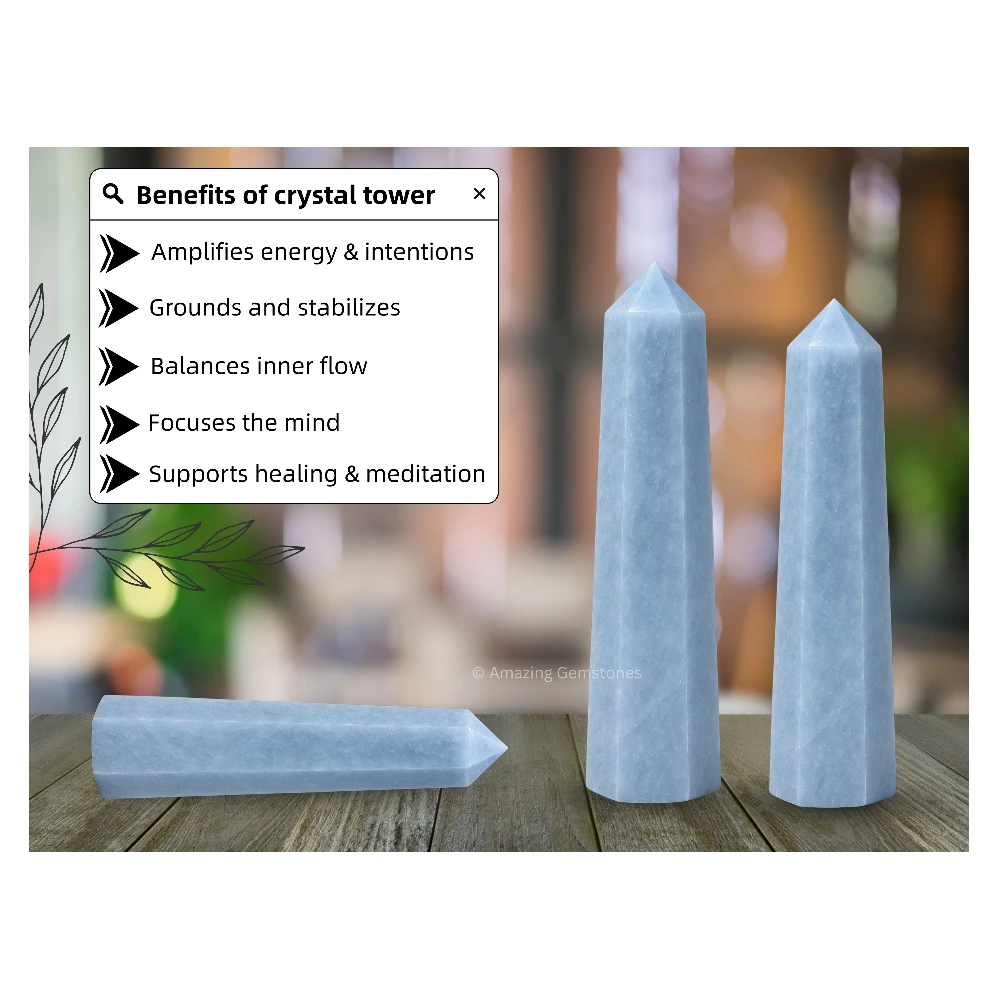 Blue Calcite Celestite Tower (3" to 4" INCH)